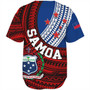 Samoa Baseball Shirt Custom Tribal Polynesian Flag Print