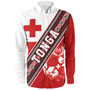 Tonga Long Sleeve Shirt Ngatu Flag And Coat Of Arms