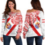 Tahiti Off Shoulder Sweatshirt Tribal Traditional Flag