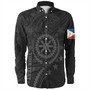 Philippines Filipinos Long Sleeve Shirt - Proud To Be Filipino Tribal Sun Batok Grey Style