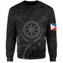 Philippines Filipinos Sweatshirt - Proud To Be Filipino Tribal Sun Batok Grey Style
