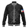 Philippines Filipinos Baseball Jacket - Proud To Be Filipino Tribal Sun Batok Grey Style