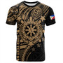 Philippines Filipinos T-Shirt - Proud To Be Filipino Tribal Sun Batok Gold Style