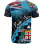 Fiji Custom Personalised T-Shirt Bula Si'a Fijian Flag Tapa Patterns Style