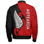 New Zealand Bomber Jacket Custom Aotearoa Silver Fern Koru Design