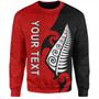 New Zealand Sweatshirt Custom Aotearoa Silver Fern Koru Design