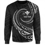Hawaii Sweatshirt Custom Kanaka Map Polynesian Tribal Wave