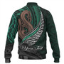 New Zealand Custom Personalised Baseball Jacket Aotearoa Manaia Maori Patterns