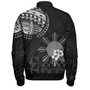 Philippines Filipinos Bomber Jacket Filipinos Sun Tribal Patterns Jasmine Flowers Style