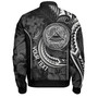 American Samoa Custom Personalised Bomber Jacket Seal Tribal Patterns Tropical Flowers Curve Style