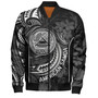 American Samoa Custom Personalised Bomber Jacket Seal Tribal Patterns Tropical Flowers Curve Style