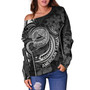 American Samoa Custom Personalised Off Shoulder Sweatshirt Seal Tribal Patterns Tropical Flowers Curve Style