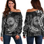 American Samoa Custom Personalised Off Shoulder Sweatshirt Seal Tribal Patterns Tropical Flowers Curve Style