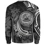 American Samoa Custom Personalised Sweatshirt Seal Tribal Patterns Tropical Flowers Curve Style