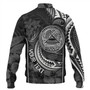 American Samoa Custom Personalised Baseball Jacket Seal Tribal Patterns Tropical Flowers Curve Style