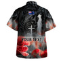 New Zealand Custom Personalised Hawaiian Shirt  Anzac Day Silver Fern Maori Style