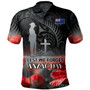 New Zealand Custom Personalised Polo Shirt  Anzac Day Silver Fern Maori Style