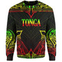 Tonga Custom Personalised Sweatshirt Coat Of Arms With Patterns Reggae Color