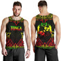Tonga Custom Personalised Tank Top Coat Of Arms With Patterns Reggae Color