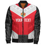 Tonga Custom Personalised Bomber Jacket Mate Ma'a Tonga Ngatu Patterns