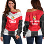 Tonga Custom Personalised Off Shoulder Sweatshirt Mate Ma'a Tonga Ngatu Patterns