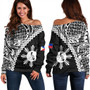 Philippines Filipinos Off Shoulder Sweatshirt Lauhala Tribal Coat Of Arms