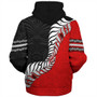 New Zealand Sherpa Hoodie Silver Fern Maori Tribal Style