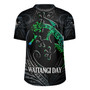 New Zealand Custom Personalised Rugby Jersey Waitangi Day Ethnic Lizard Maori Patterns