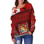 Tonga Custom Personalised Off Shoulder Sweatshirt Tonga Ngatu Special Design