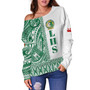 Tonga Custom Personalised Off Shoulder Sweatshirt Liahona High School Simple Ngatu Patterns