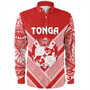 Tonga Long Sleeve Shirt Custom Tribal Pattern Coat Of Arms
