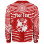 Tonga Sweatshirt Custom Tribal Pattern Coat Of Arms