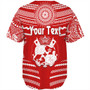 Tonga Baseball Shirt Custom Tribal Pattern Coat Of Arms