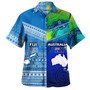 Fiji And Australia Custom Personalised Hawaiian Shirt Fijian Tapa With Australia Aboriginal Style
