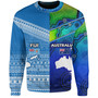 Fiji And Australia Custom Personalised Sweatshirt  Fijian Tapa With Australia Aboriginal Style