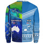 Fiji And Australia Custom Personalised Sweatshirt  Fijian Tapa With Australia Aboriginal Style