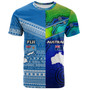 Fiji And Australia Custom Personalised T-Shirt Fijian Tapa With Australia Aboriginal Style