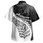 New Zealand Custom Personalised Hawaiian Shirt Silver Fern Maori Pattern