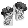 New Zealand Custom Personalised Short Sleeve Shirt Silver Fern Maori Pattern