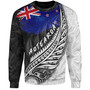 New Zealand Custom Personalised Sweatshirt Maori Silver Fern Flag Vibes