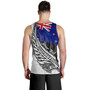 New Zealand Custom Personalised Tank Top Maori Silver Fern Flag Vibes