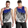 New Zealand Custom Personalised Tank Top Maori Silver Fern Flag Vibes