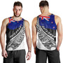 New Zealand Custom Personalised Tank Top Maori Silver Fern Flag Vibes