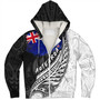 New Zealand Custom Personalised Sherpa Hoodie Maori Silver Fern Flag Vibes