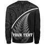 New Zealand Custom Personalised Sweatshirt Maori Style Ethnic Curve Design