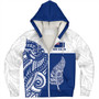 New Zealand Sherpa Hoodie Maori Pattern Silver Fern Tattoo