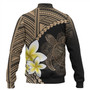 Hawaii Custom Personalised Baseball Jacket Plumeria Sea Turtle Tattoo Tribal Design