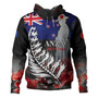New Zealand Custom Personalised Hoodie Anzac Day Silver Fern Flag Style