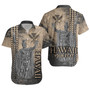 Hawaii Custom Personalised Short Sleeve Shirt Hawaii King Grunge With Halftone Background