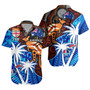 Fiji And Australia Short Sleeve Shirt Fijian Flag Tapa Patterns With Aboriginal Kangaroo